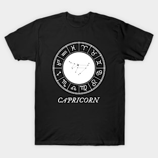 Capricorn Zodiac Sign Design With Constellation T-Shirt